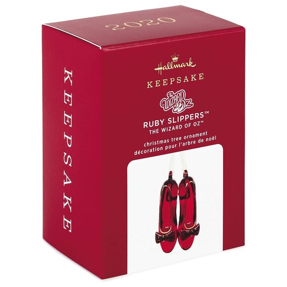 New! Wizard of Oz Glass Ruby Slippers Hallmark Keepsake Christmas Ornament 2020 - Picture 1 of 4